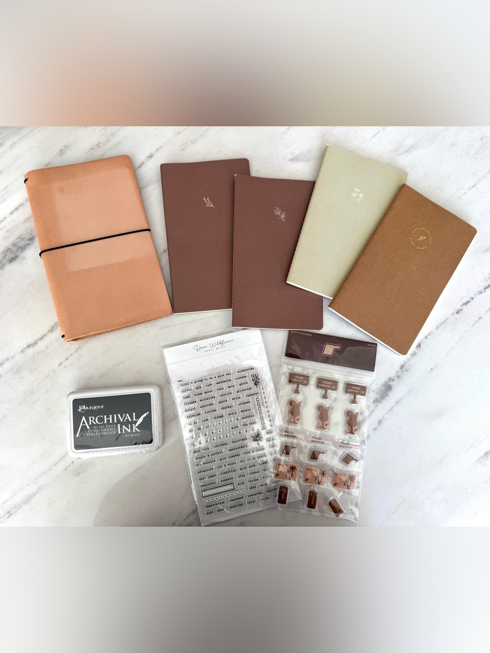 **BRAND NEW** Dear Wildflowers Leather Journal + Stickers